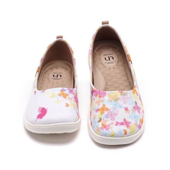 UIN Women's Ballet Flats Slip On Pointed Toe Casual Loafers(Painted Butterflies) - Picture 1 of 9